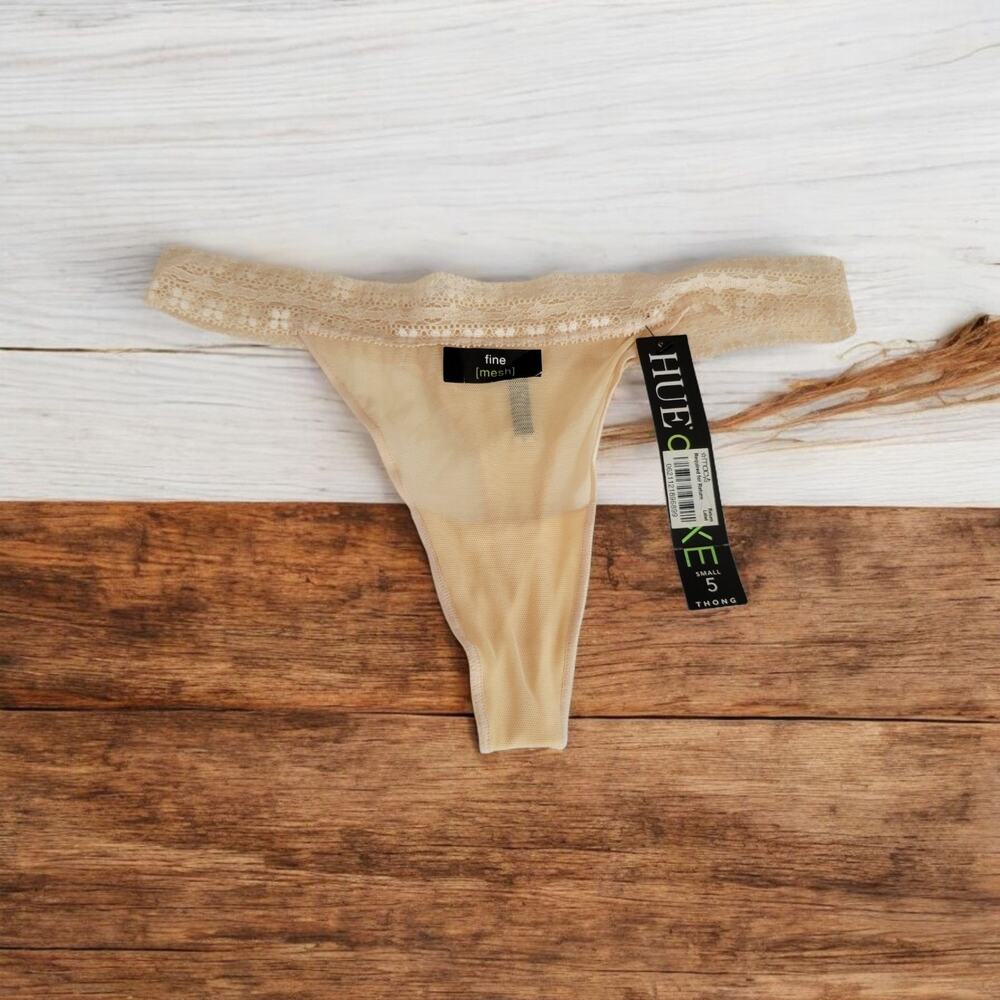 Y2k Hue Women's Size Small Nude Naked Mesh Thong Panty NWT